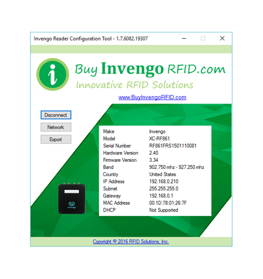 Invengo Configuration Tool